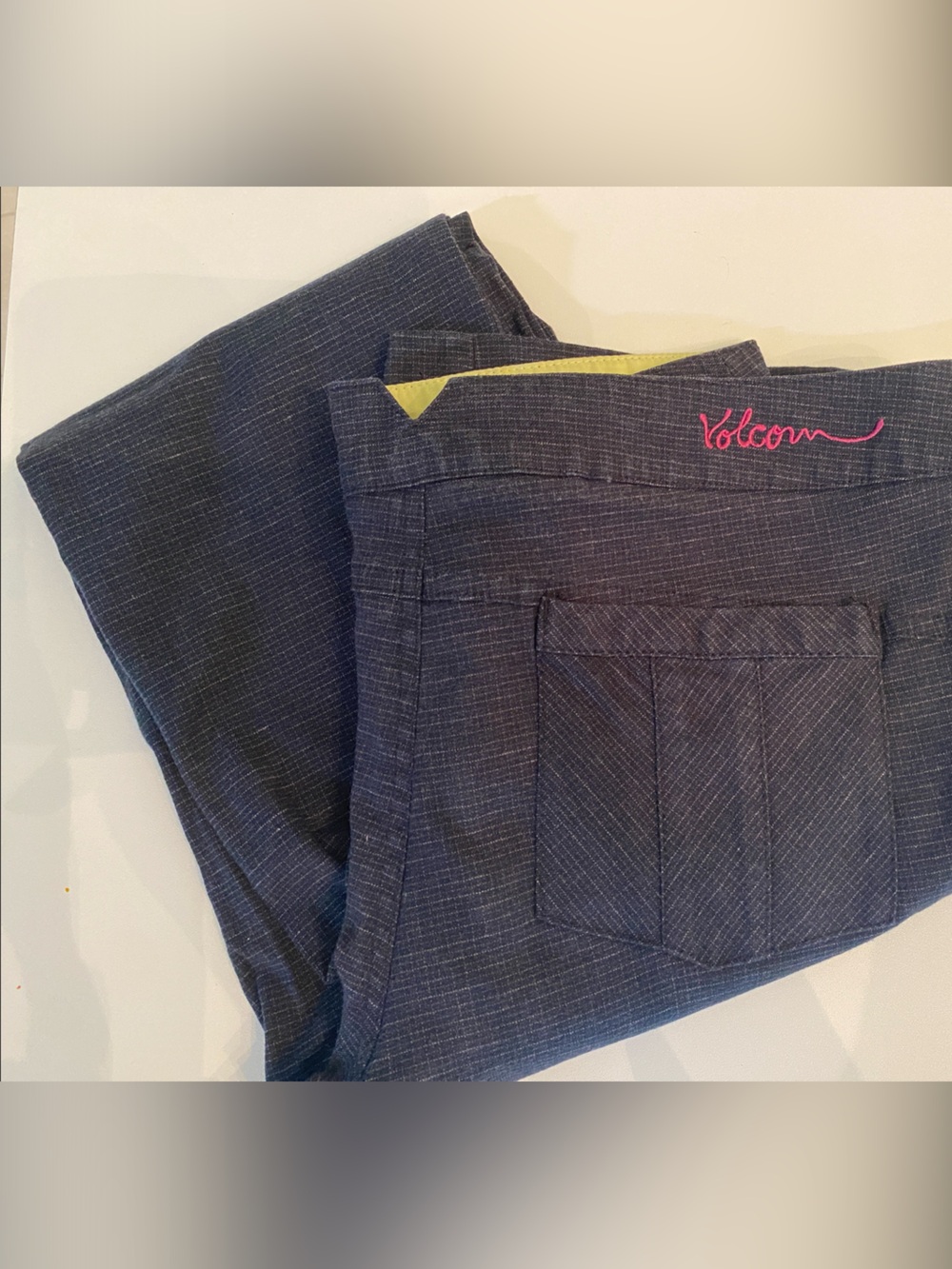 Volcom Pinstripe Pants with Pink Logo